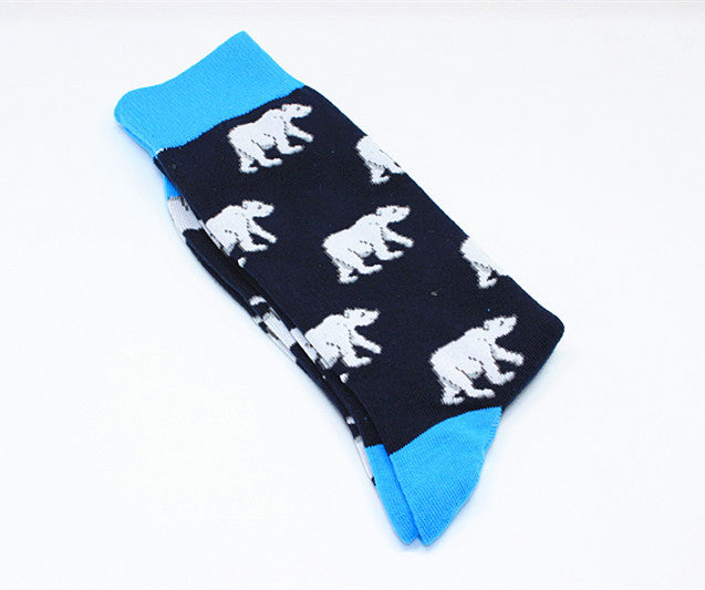 Harajuku Happy Men socks Funny Mens Sloth Sock Women animal fox chili Moustache sloths Novelty Sock combed cotton funny Socks
