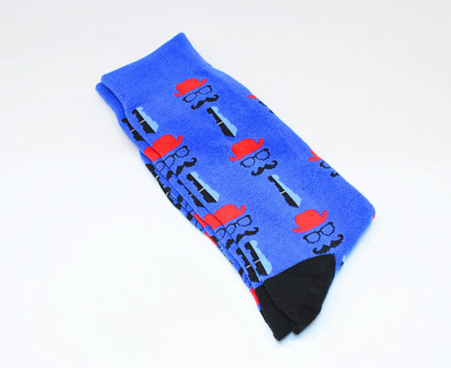 Harajuku Happy Men socks Funny Mens Sloth Sock Women animal fox chili Moustache sloths Novelty Sock combed cotton funny Socks