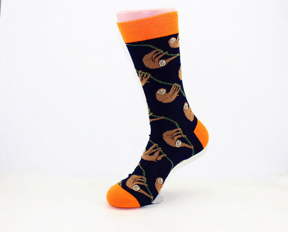Harajuku Happy Men socks Funny Mens Sloth Sock Women animal fox chili Moustache sloths Novelty Sock combed cotton funny Socks