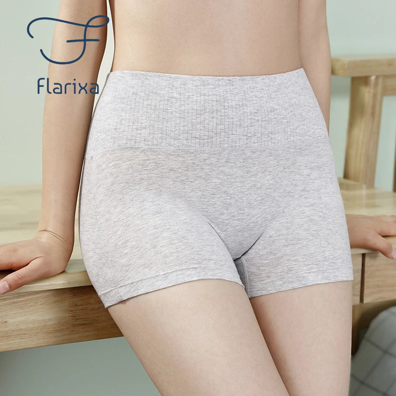 Flarixa 2 IN 1 High Waist Seamless Women Safety Shorts Hips Lift Women's Panties Cotton Boxer Under the Skirt Female Underwear