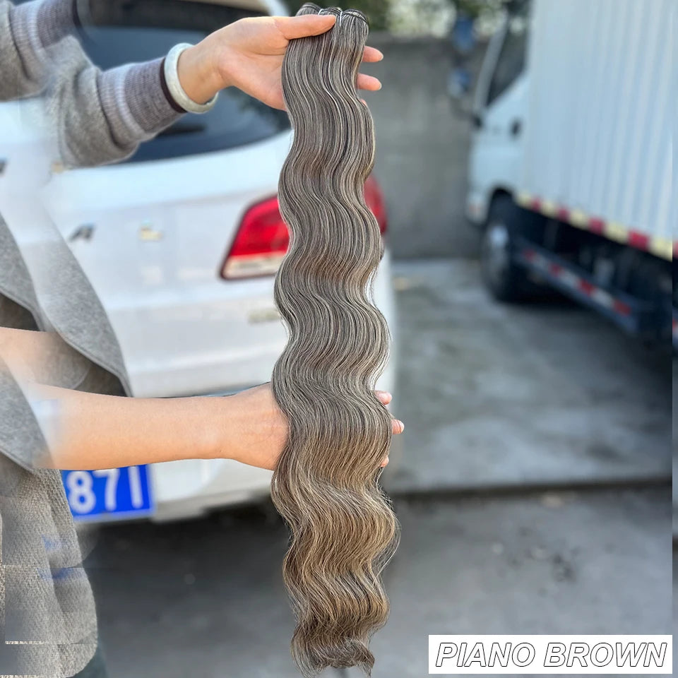 30Inches 200grams Orange Light Brown 12# M888# Body Wave Hair Weave Bundles Blond 27/613 White High Temperature Synthetic Hair