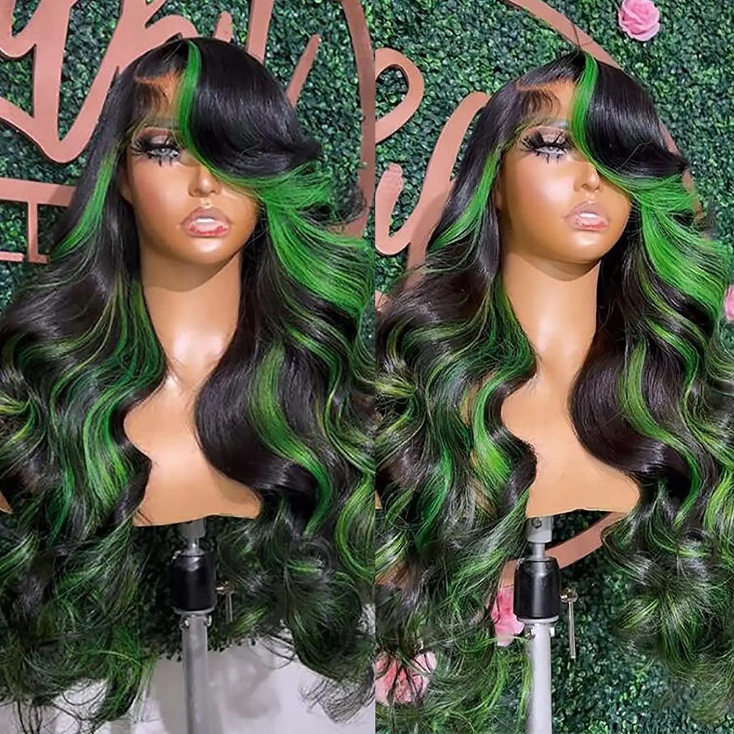 Black With Red Highlight Wig Synthetic Lace Front Wig 13X4 Pre plucked Hairline With BabyHairWomen's Wig with Density Lace Front