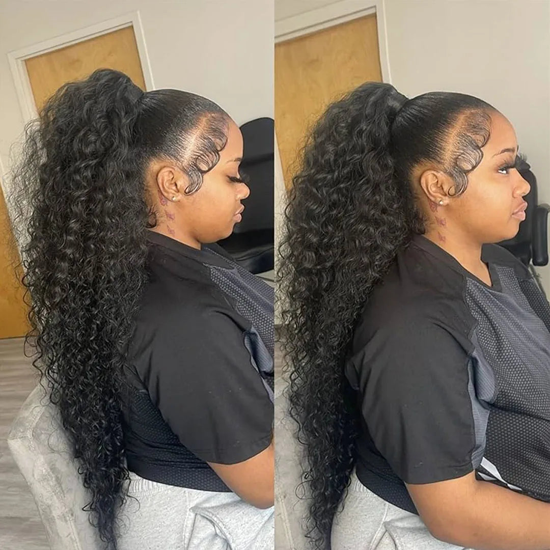 250 Density 360 Full Hd Lace Front Human Hair Wig Pre Plucked 30 Inch Glueless Wig 13X6 Deep Curly Wave Frontal Wig Human Hair