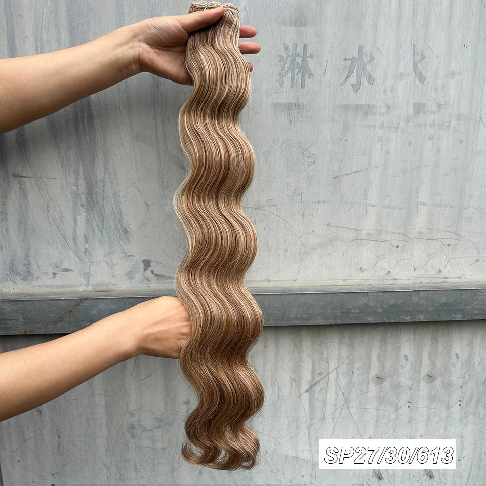 30Inches 200grams Orange Light Brown 12# M888# Body Wave Hair Weave Bundles Blond 27/613 White High Temperature Synthetic Hair