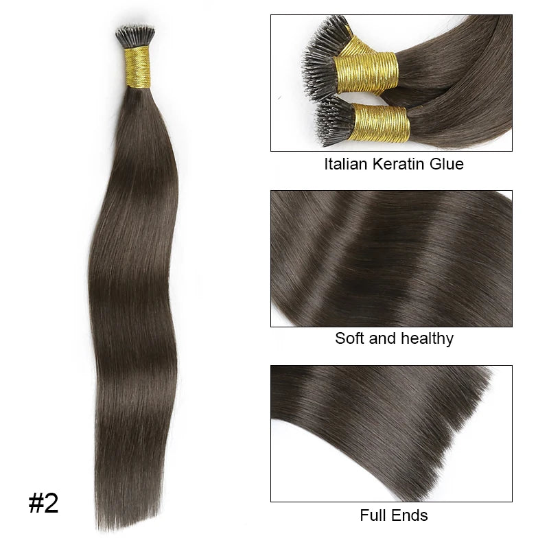 Straight Nano Rings Hair Extension 100% Natural Human Hair Extensions 0.8g/1g/ Strand 50pcs Fusion Hair Extension Ombre Blond