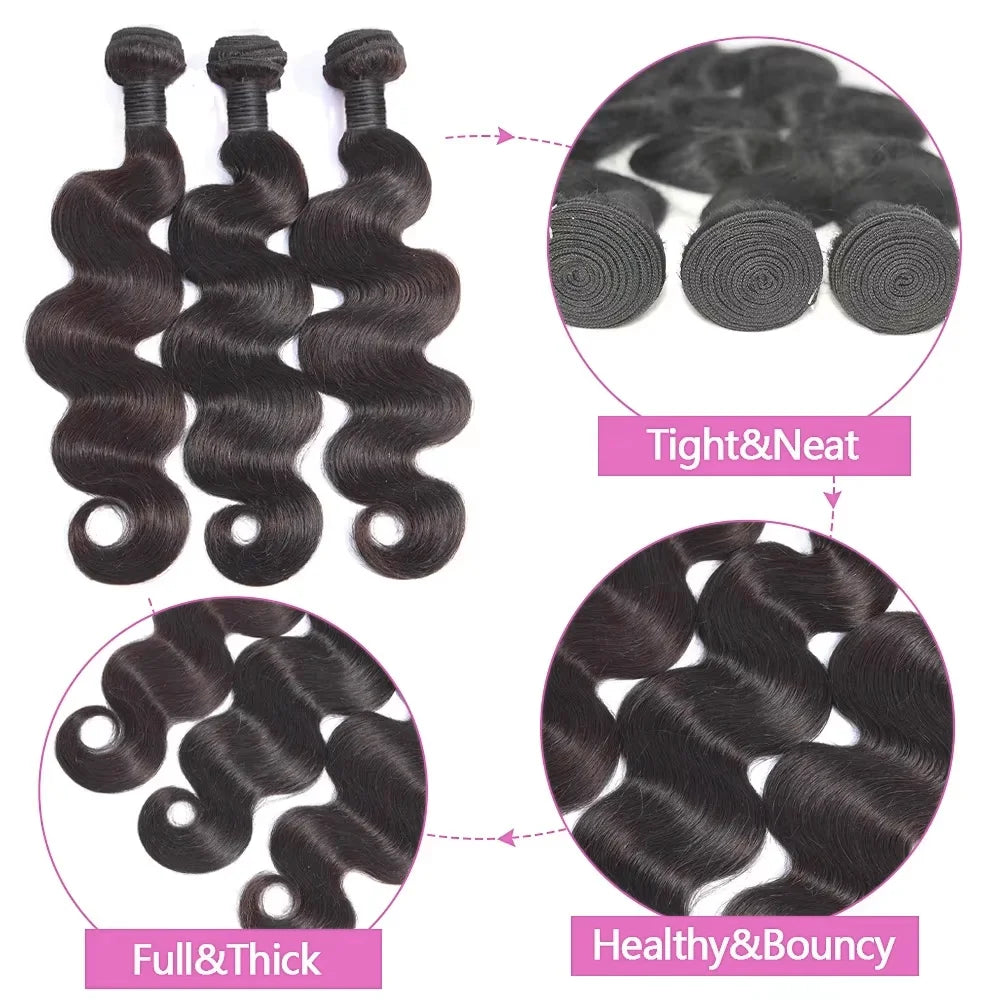 Body Wave 30 32 Inch Brazilian Remy 100% Human Hair Bundles   Brazilian Water Wave Human Hair Extensions 2 3 4 Bundles Deal