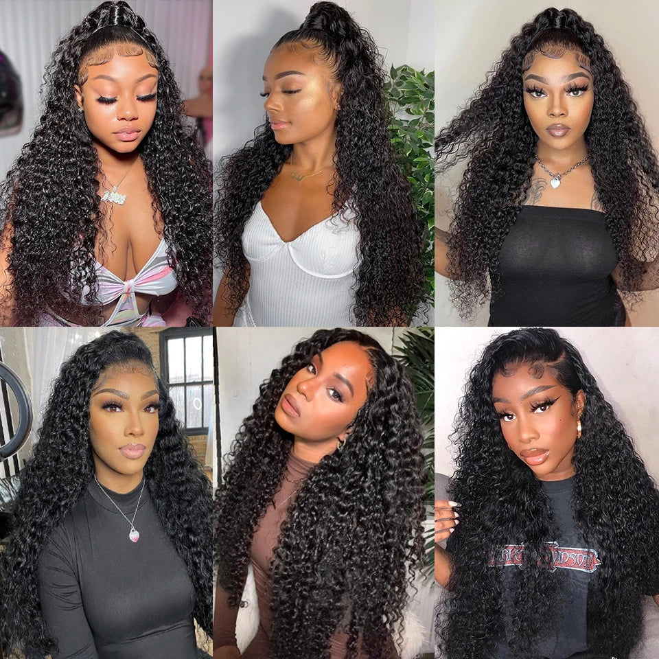 Curly Lace Front Wig Human Hair 13x4 13x6 Deep Wave Lace Frontal Wig 6x4 5x5 Glueless Transparent Pre Cut Lace Wigs 210 Density