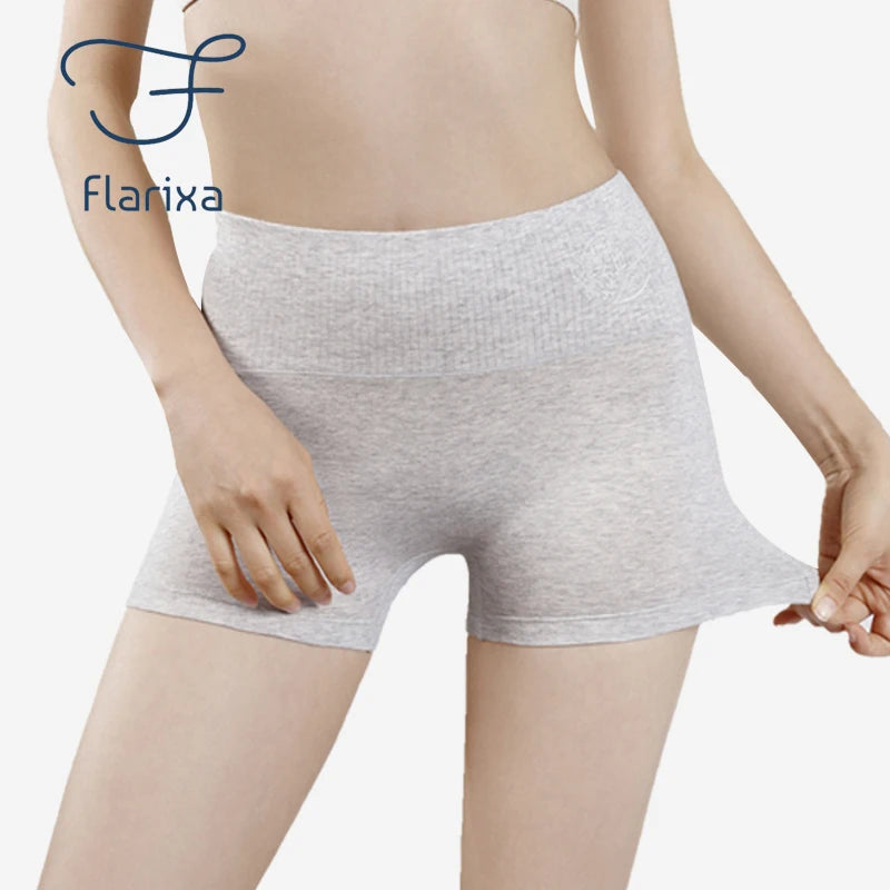Flarixa 2 IN 1 High Waist Seamless Women Safety Shorts Hips Lift Women's Panties Cotton Boxer Under the Skirt Female Underwear