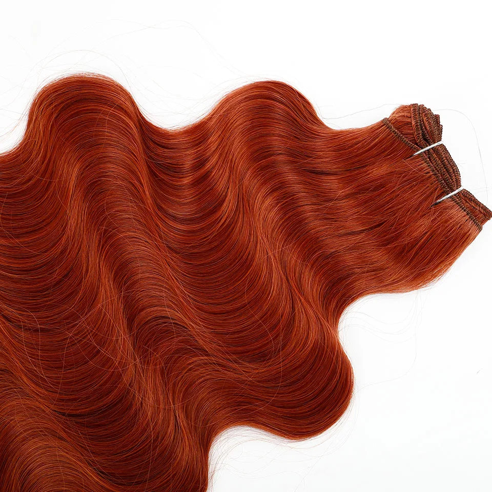 30Inches 200grams Orange Light Brown 12# M888# Body Wave Hair Weave Bundles Blond 27/613 White High Temperature Synthetic Hair