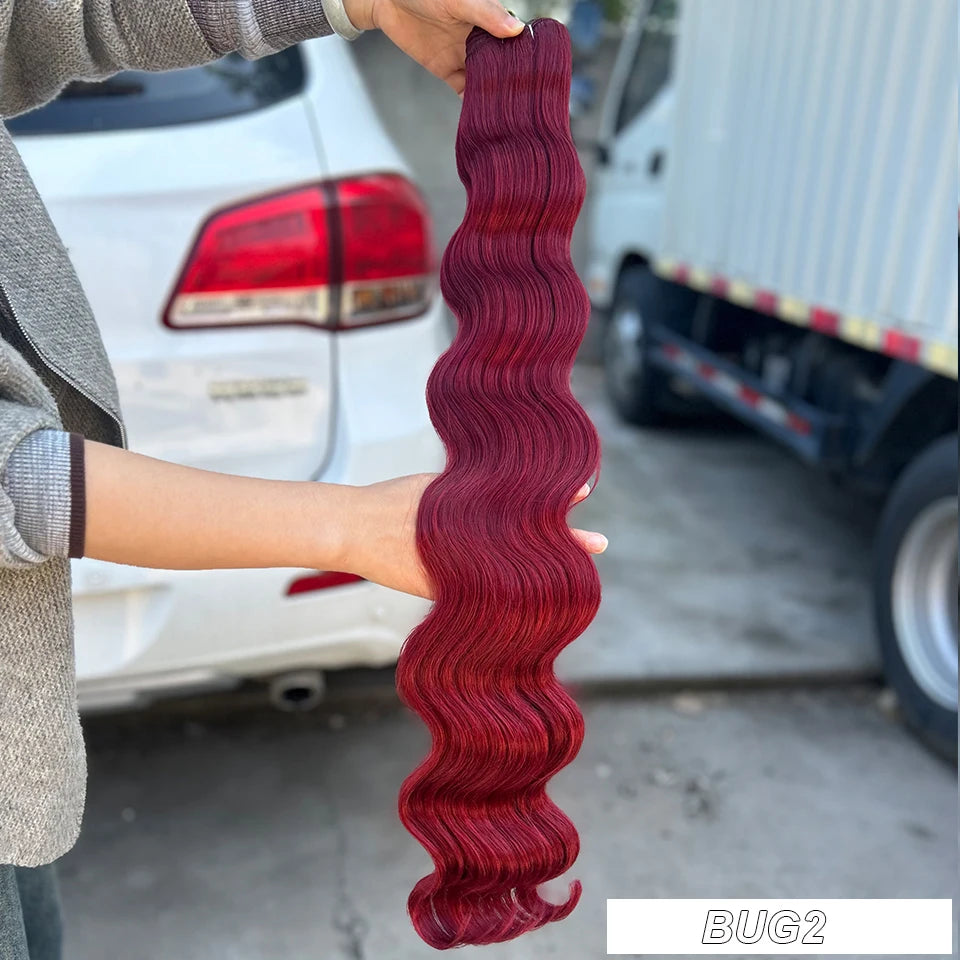 30Inches 200grams Orange Light Brown 12# M888# Body Wave Hair Weave Bundles Blond 27/613 White High Temperature Synthetic Hair