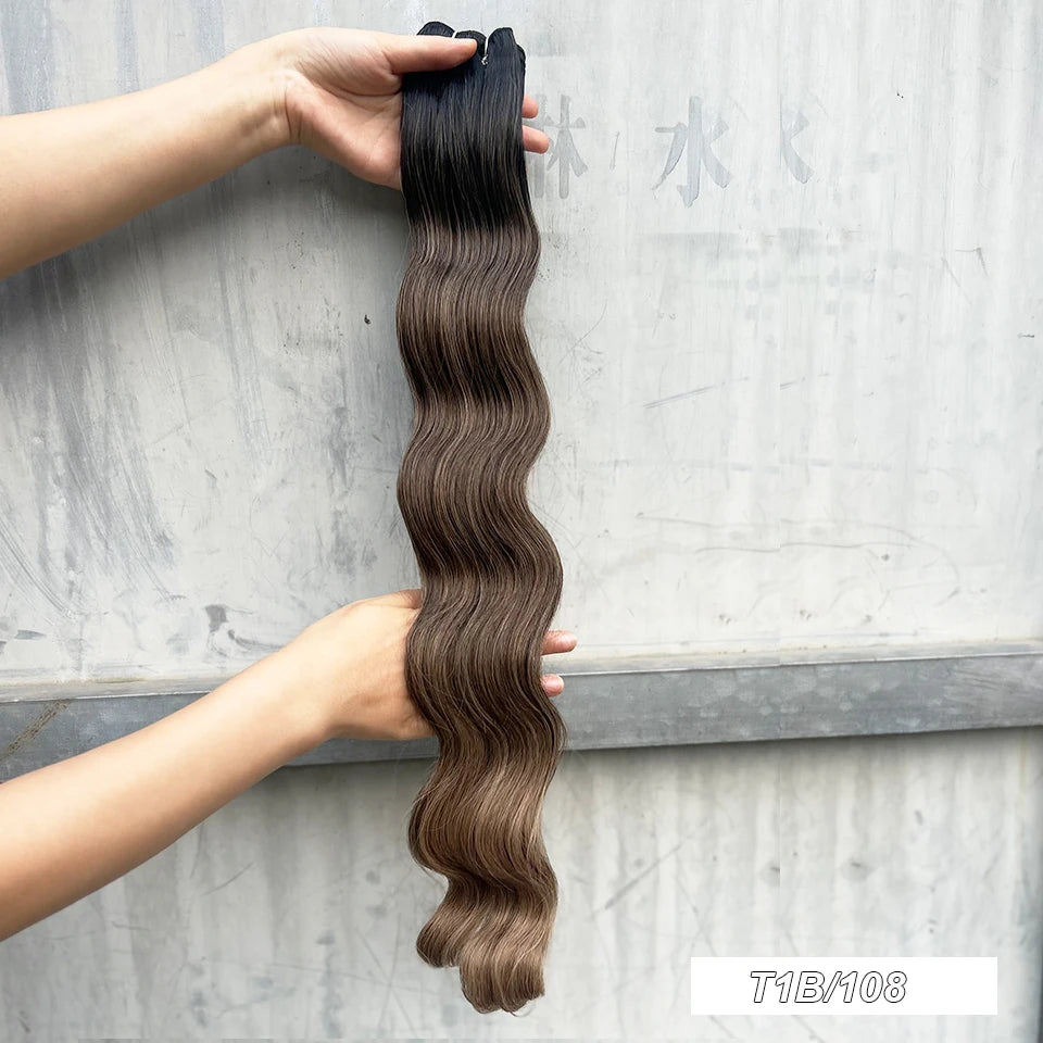 30Inches 200grams Orange Light Brown 12# M888# Body Wave Hair Weave Bundles Blond 27/613 White High Temperature Synthetic Hair
