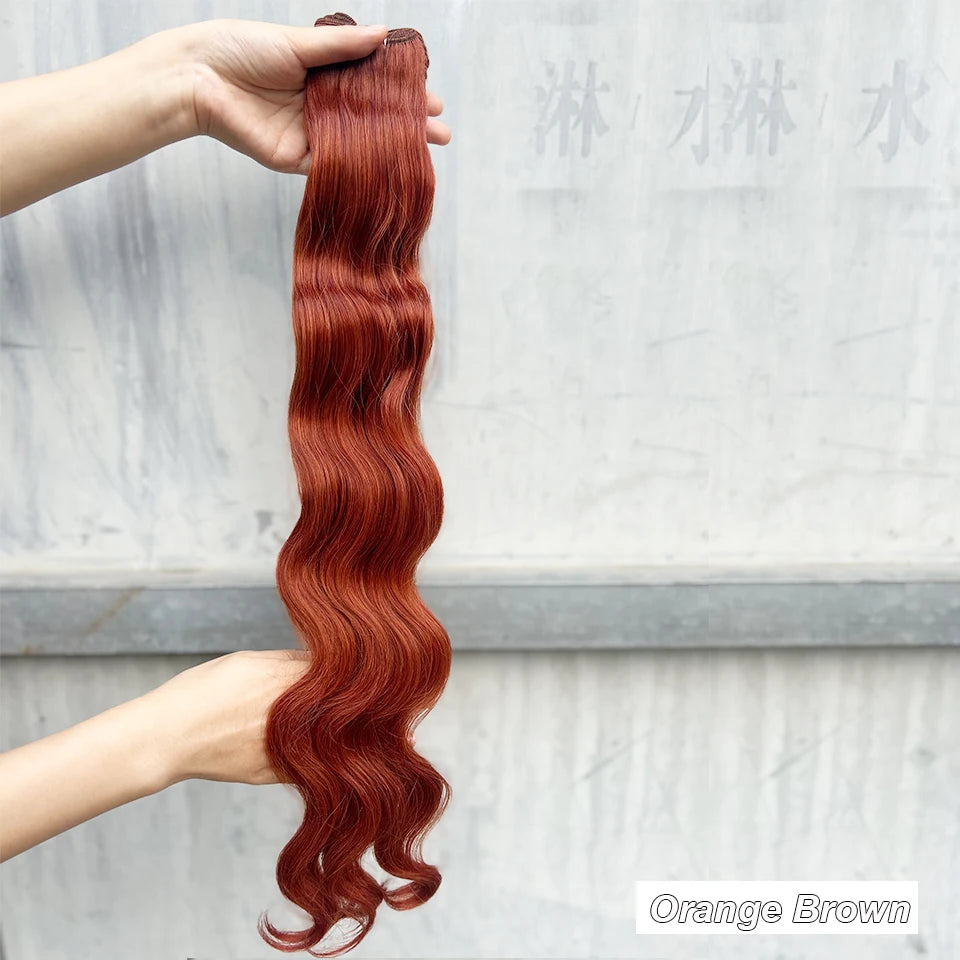 30Inches 200grams Orange Light Brown 12# M888# Body Wave Hair Weave Bundles Blond 27/613 White High Temperature Synthetic Hair