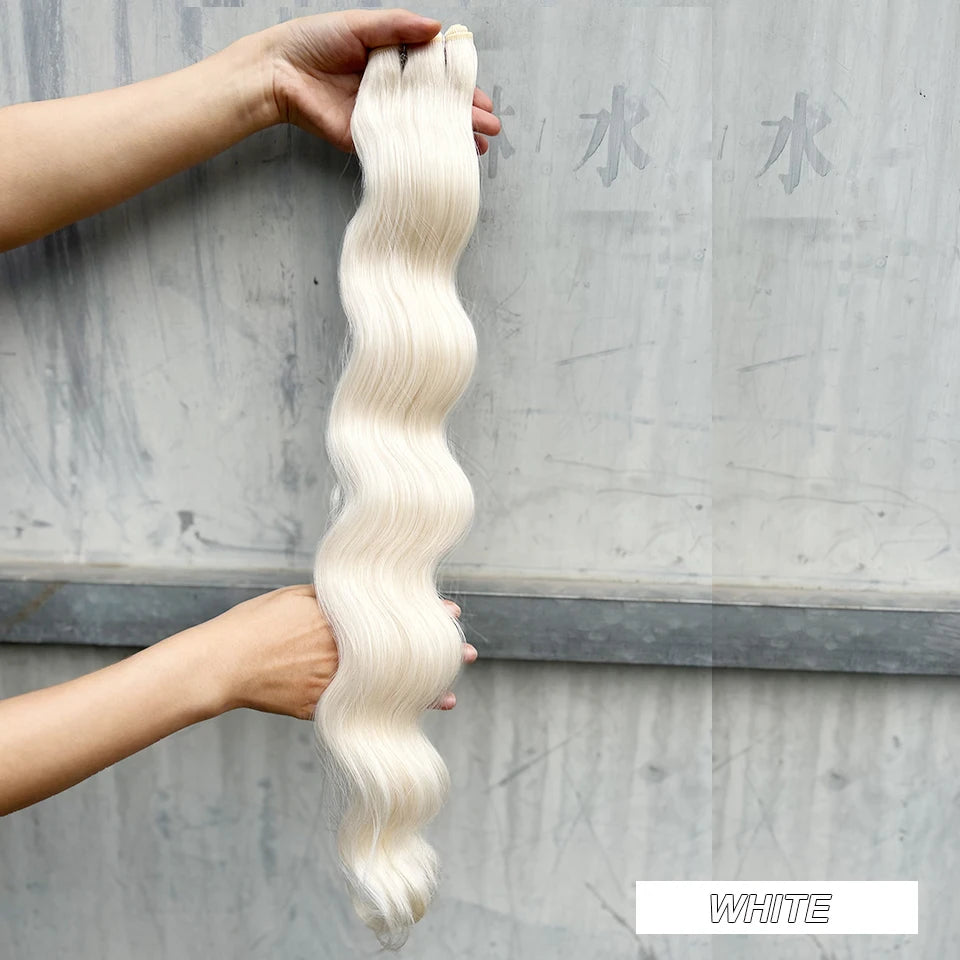 30Inches 200grams Orange Light Brown 12# M888# Body Wave Hair Weave Bundles Blond 27/613 White High Temperature Synthetic Hair