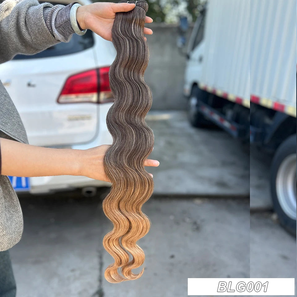 30Inches 200grams Orange Light Brown 12# M888# Body Wave Hair Weave Bundles Blond 27/613 White High Temperature Synthetic Hair