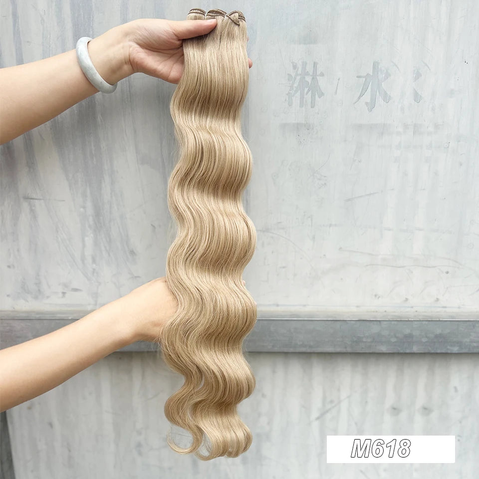 30Inches 200grams Orange Light Brown 12# M888# Body Wave Hair Weave Bundles Blond 27/613 White High Temperature Synthetic Hair