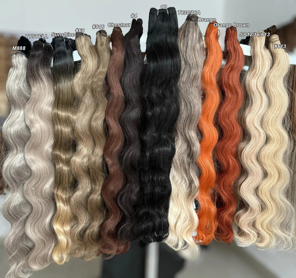 30Inches 200grams Orange Light Brown 12# M888# Body Wave Hair Weave Bundles Blond 27/613 White High Temperature Synthetic Hair