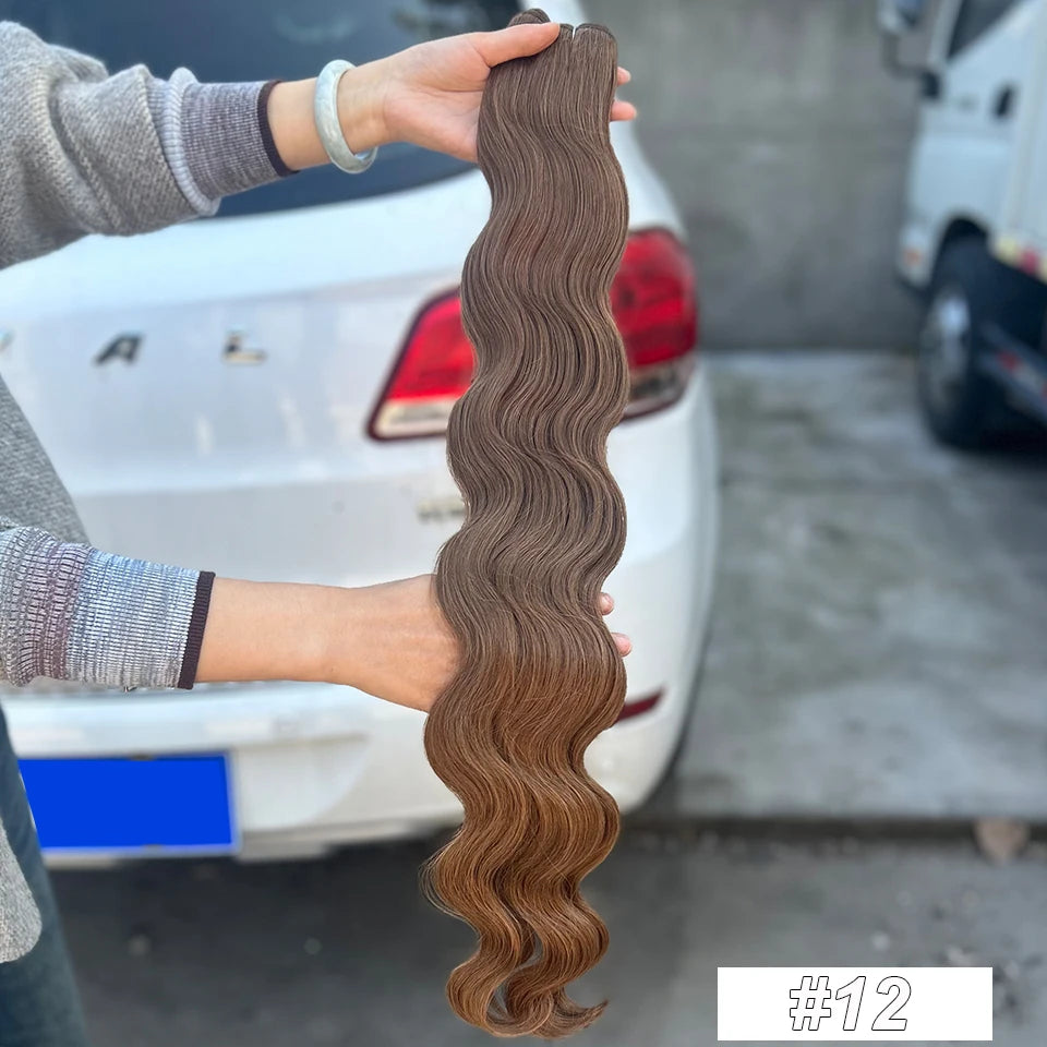 30Inches 200grams Orange Light Brown 12# M888# Body Wave Hair Weave Bundles Blond 27/613 White High Temperature Synthetic Hair