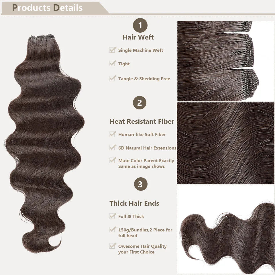 30Inches 200grams Orange Light Brown 12# M888# Body Wave Hair Weave Bundles Blond 27/613 White High Temperature Synthetic Hair