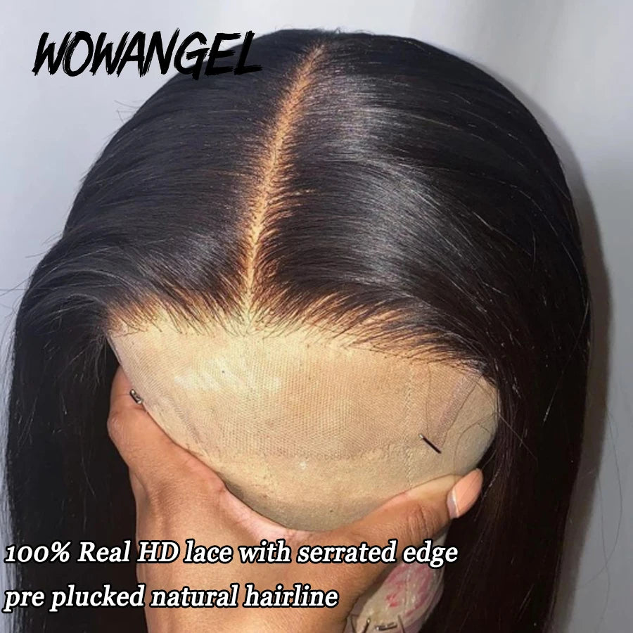 Wow Angel Glueless Wigs 7x7/6x6/5x5 HD Lace Closure Wigs Silk Straight Melt Skins Deep Part Ready to Go Human Hair Wig For Woman
