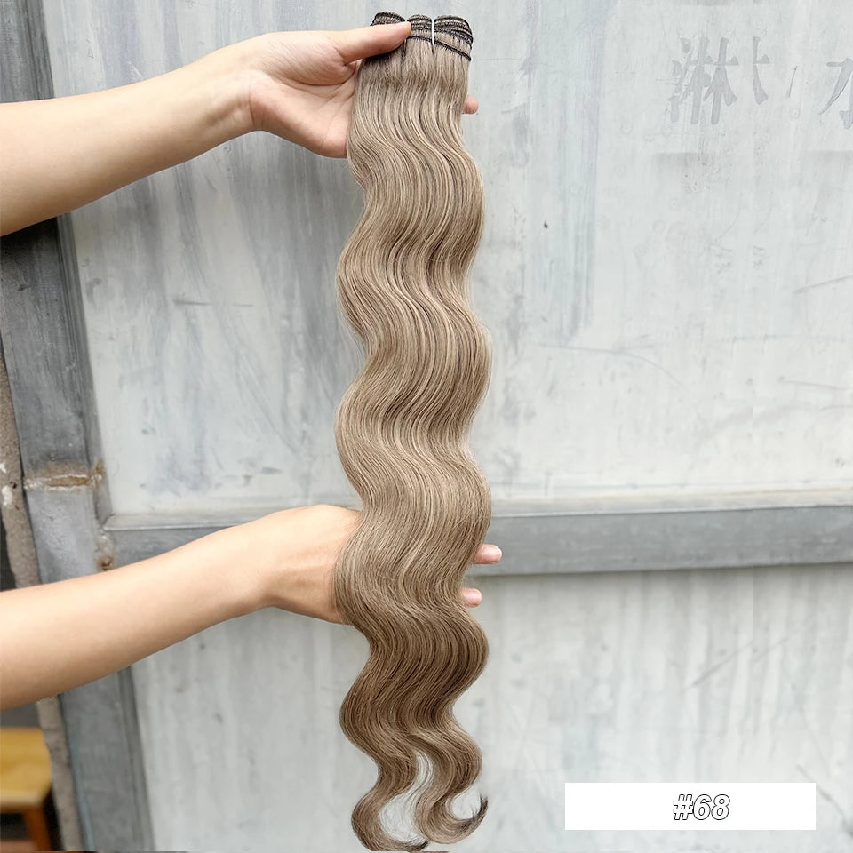 30Inches 200grams Orange Light Brown 12# M888# Body Wave Hair Weave Bundles Blond 27/613 White High Temperature Synthetic Hair