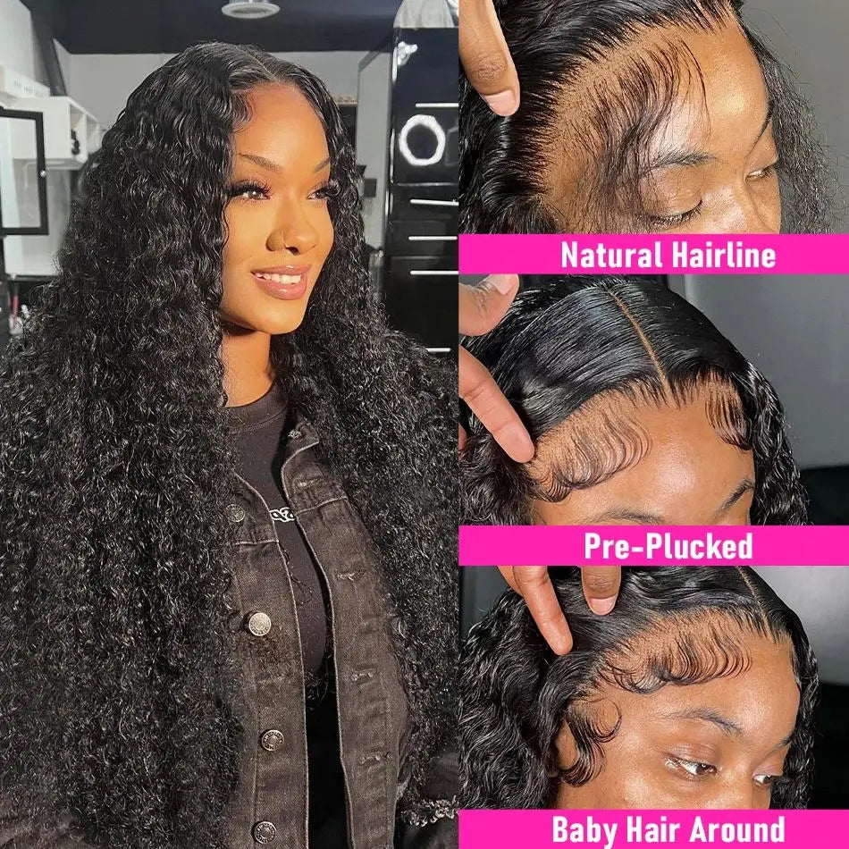 Curly Lace Front Wig Human Hair 13x4 13x6 Deep Wave Lace Frontal Wig 6x4 5x5 Glueless Transparent Pre Cut Lace Wigs 210 Density