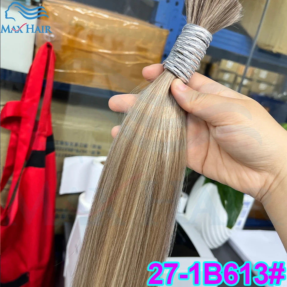 613 Striaght Human Hair No Weft 100% Virgin Bundles Highlight Original Bulk Extensions Russian Natural Unprocessed Blonde hair