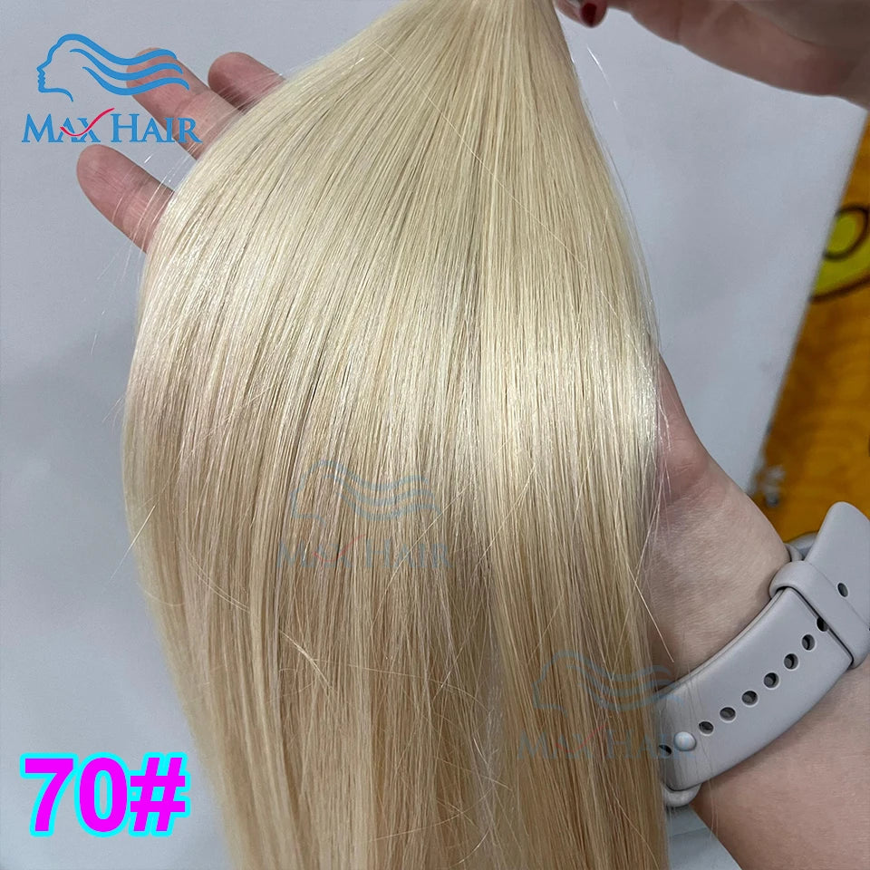 613 Striaght Human Hair No Weft 100% Virgin Bundles Highlight Original Bulk Extensions Russian Natural Unprocessed Blonde hair