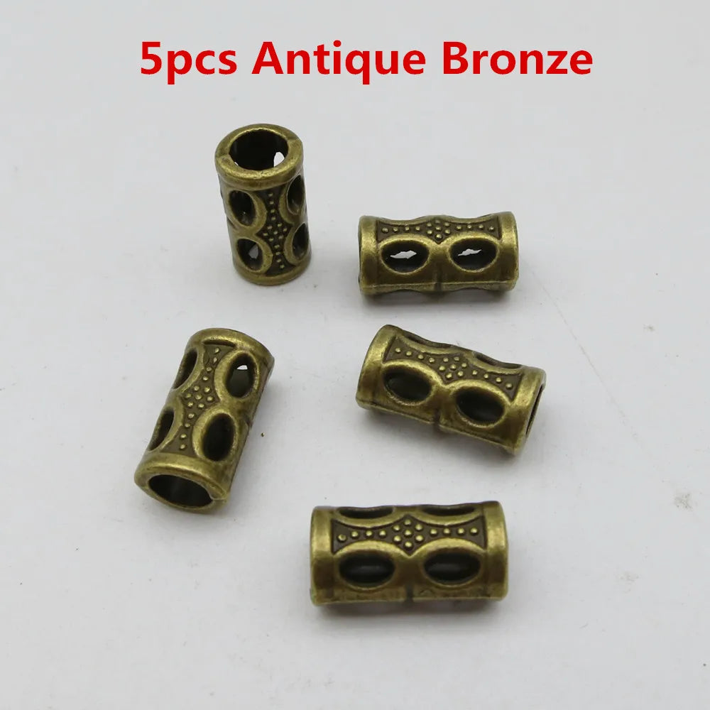 5Pcs-20pcs Silver/Gold/Bronze/Red Copper viking hair braid dread beard dreadlock beads tube rings