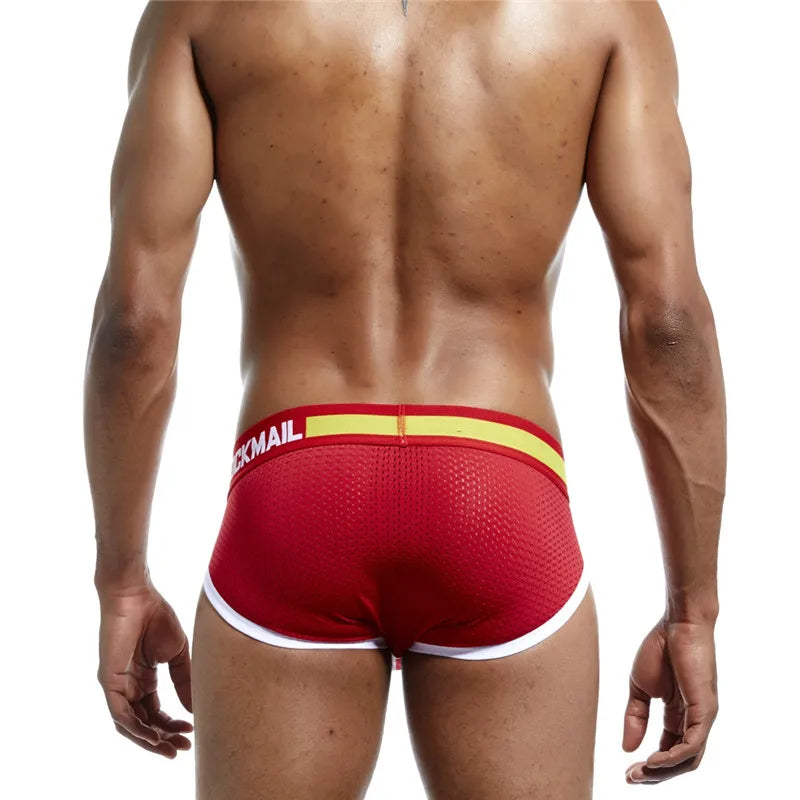 JOCKAMIL cotton mesh men's underwear fashion low-waist briefs shorts sports casual boxer trunks