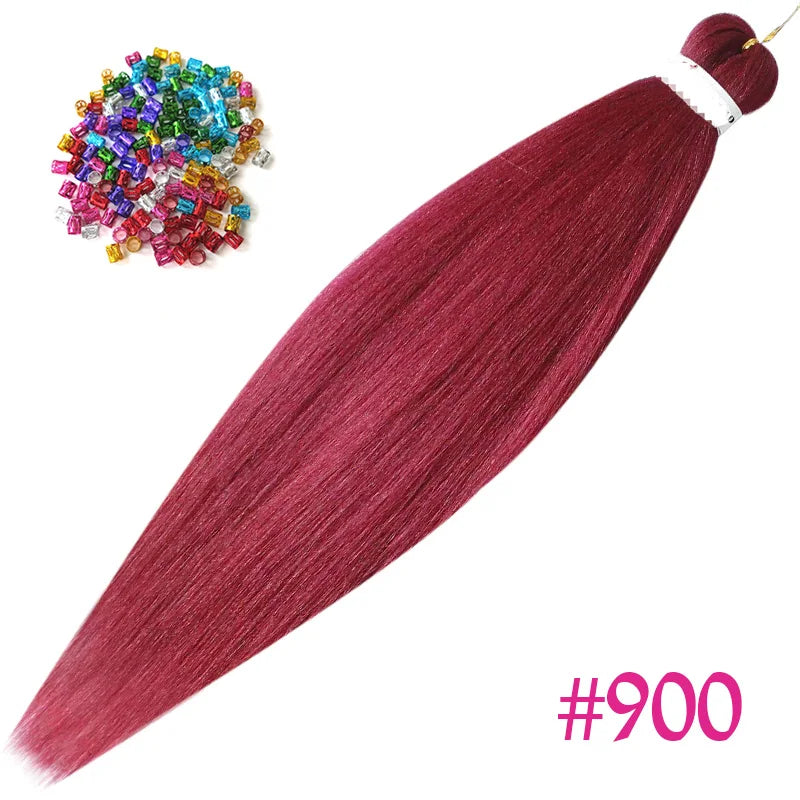 Easy Crochet Braids Ombre Hair Extensions Bundles Yaki Straight EZ Braiding Pre Stretched Synthetic Braid For African Women 6pcs