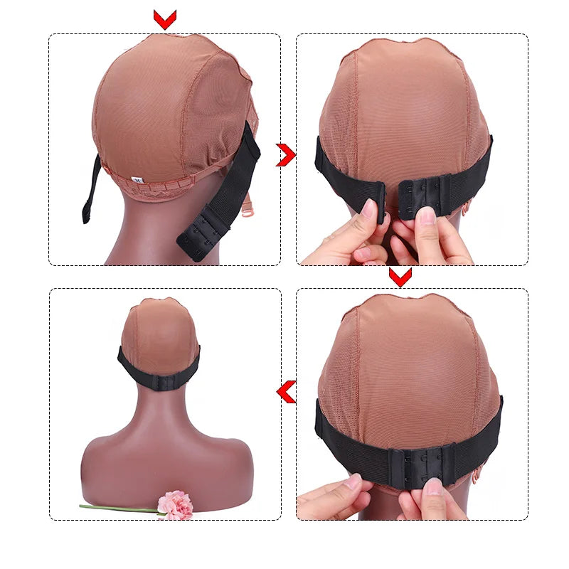 3Pcs 5Pcs Adjustable Elastic Band For Wigs Sewing Black Wig Band 2.5Cm, 3Cm, 3.5Cm Width Wig Accessories Wig Fixed Material