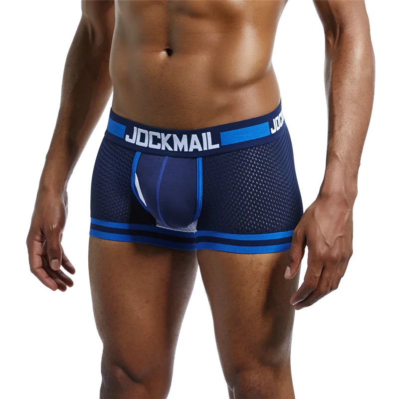 JOCKAMIL cotton mesh men's underwear fashion low-waist briefs shorts sports casual boxer trunks
