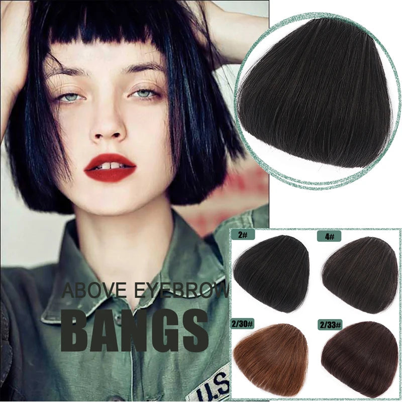 Fake 3D Air Bangs Hair Clip-In Extension Synthetic Fake Fringe Natural False hairpiece For Women Clip In Bangs