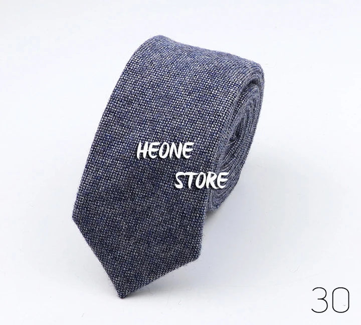 Thick Cashmere Wool Gentleman Solid Color Necktie 7CM Formal Wedding Party Europen Style Red Brown Green Gray Clothing Tie Gift