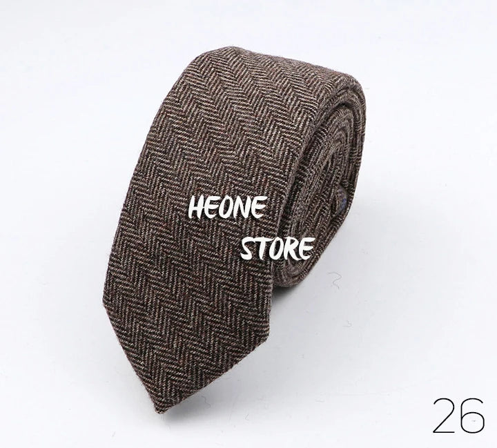 Thick Cashmere Wool Gentleman Solid Color Necktie 7CM Formal Wedding Party Europen Style Red Brown Green Gray Clothing Tie Gift
