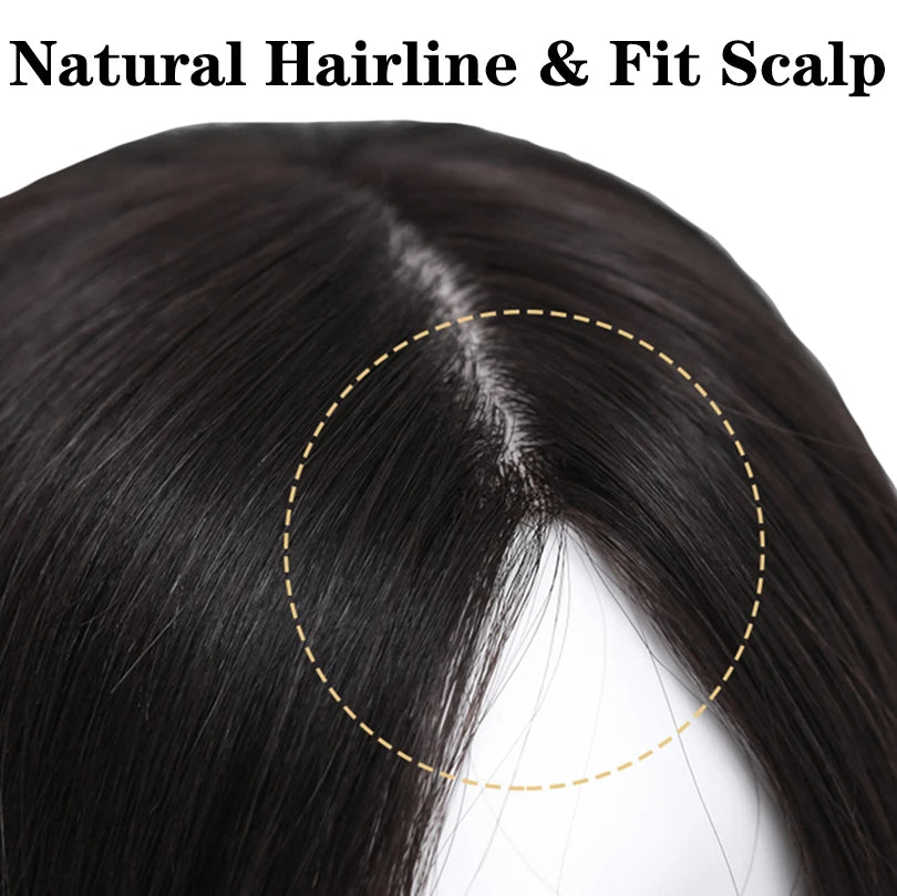 9x14cm Straight Silk Base Women Topper with Clips In Virgin European Human Hair Toupee for Women  20cm-40cm Hand Made