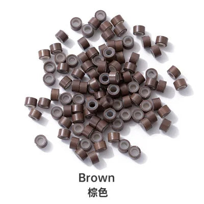 Microring Hair Extensions 500pcs 5mm 2mm Professional Hair Staples Tools Micro Ring Silicone Bead Microlink Feather Optional