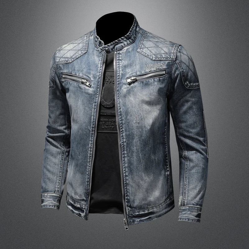 Men Fleece Thick Streetwear Denim Jackets Men Vintage Blue Bomber  Jacket Male Outwear Plus Velvet Windbreaker Coats