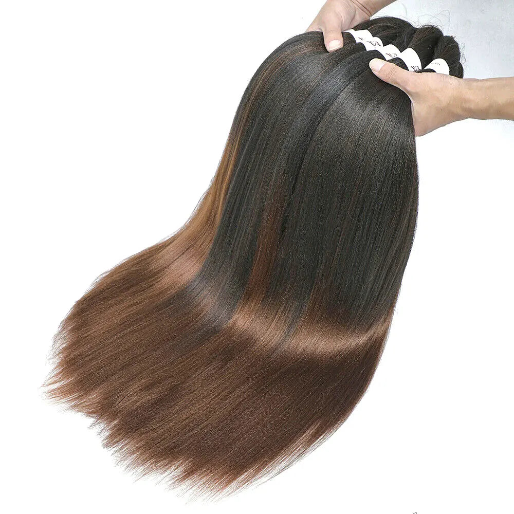 Easy Crochet Braids Ombre Hair Extensions Bundles Yaki Straight EZ Braiding Pre Stretched Synthetic Braid For African Women 6pcs