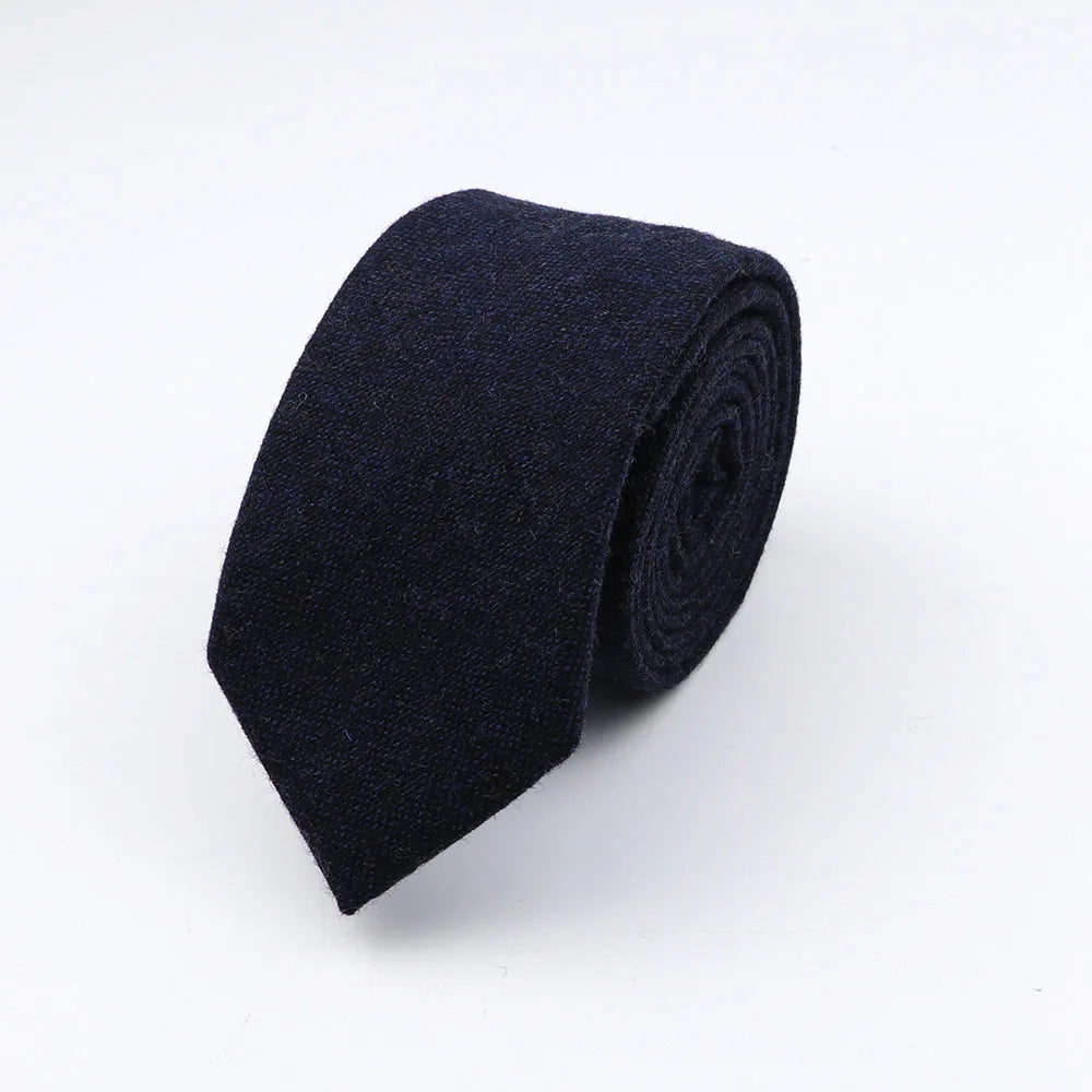 Thick Cashmere Wool Gentleman Solid Color Necktie 7CM Formal Wedding Party Europen Style Red Brown Green Gray Clothing Tie Gift