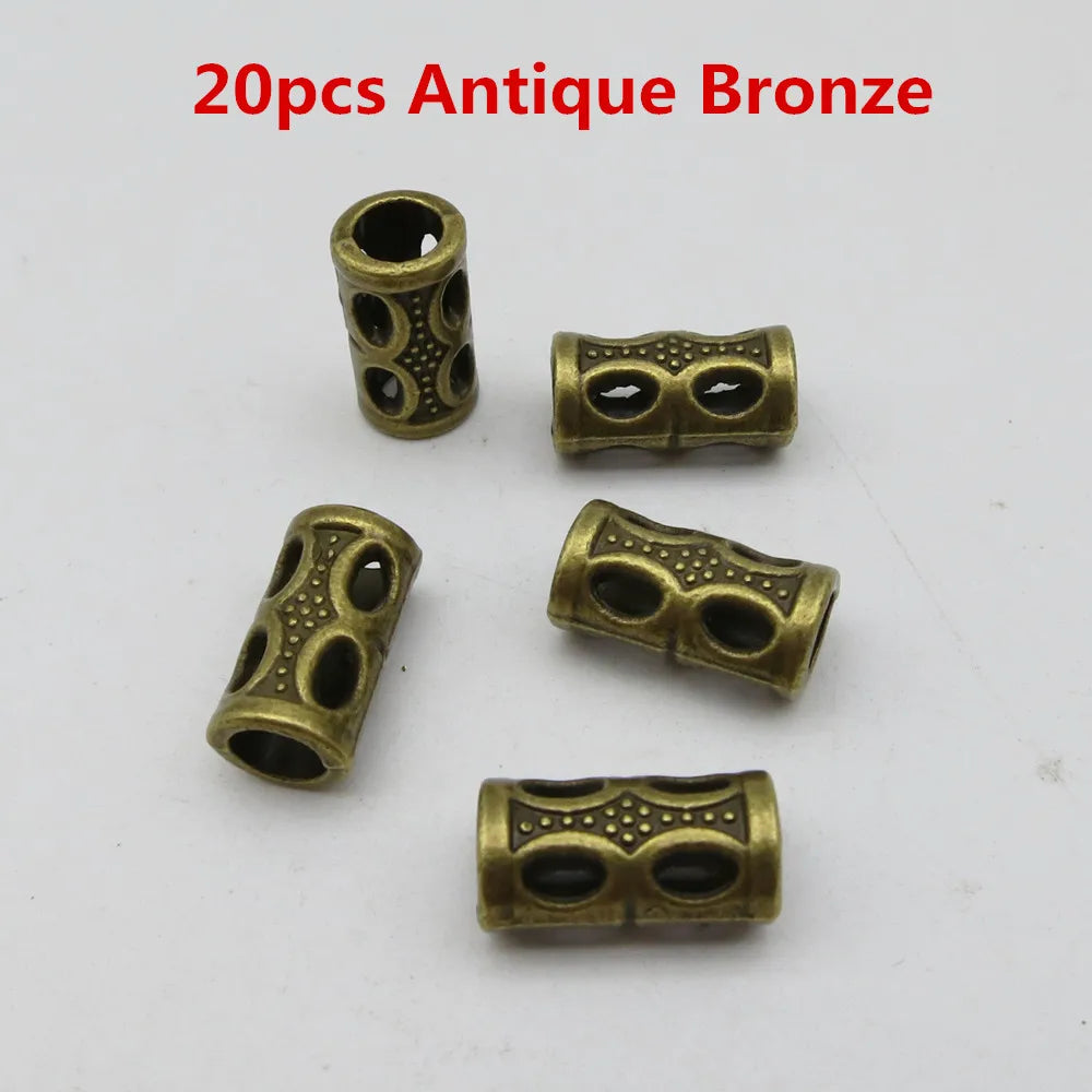 5Pcs-20pcs Silver/Gold/Bronze/Red Copper viking hair braid dread beard dreadlock beads tube rings