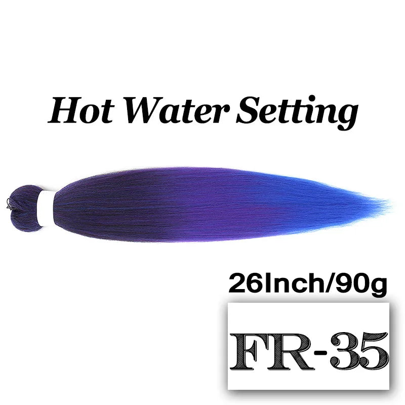 Pre-stretched Braiding Hair 26Inch 90G Synthetic Jumbo Hair Extensions for Crochet Braids DIY Pink Peach Red Yellow Fake Hair