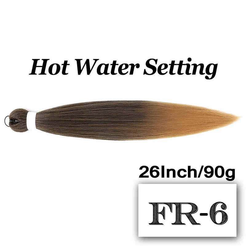 Pre-stretched Braiding Hair 26Inch 90G Synthetic Jumbo Hair Extensions for Crochet Braids DIY Pink Peach Red Yellow Fake Hair