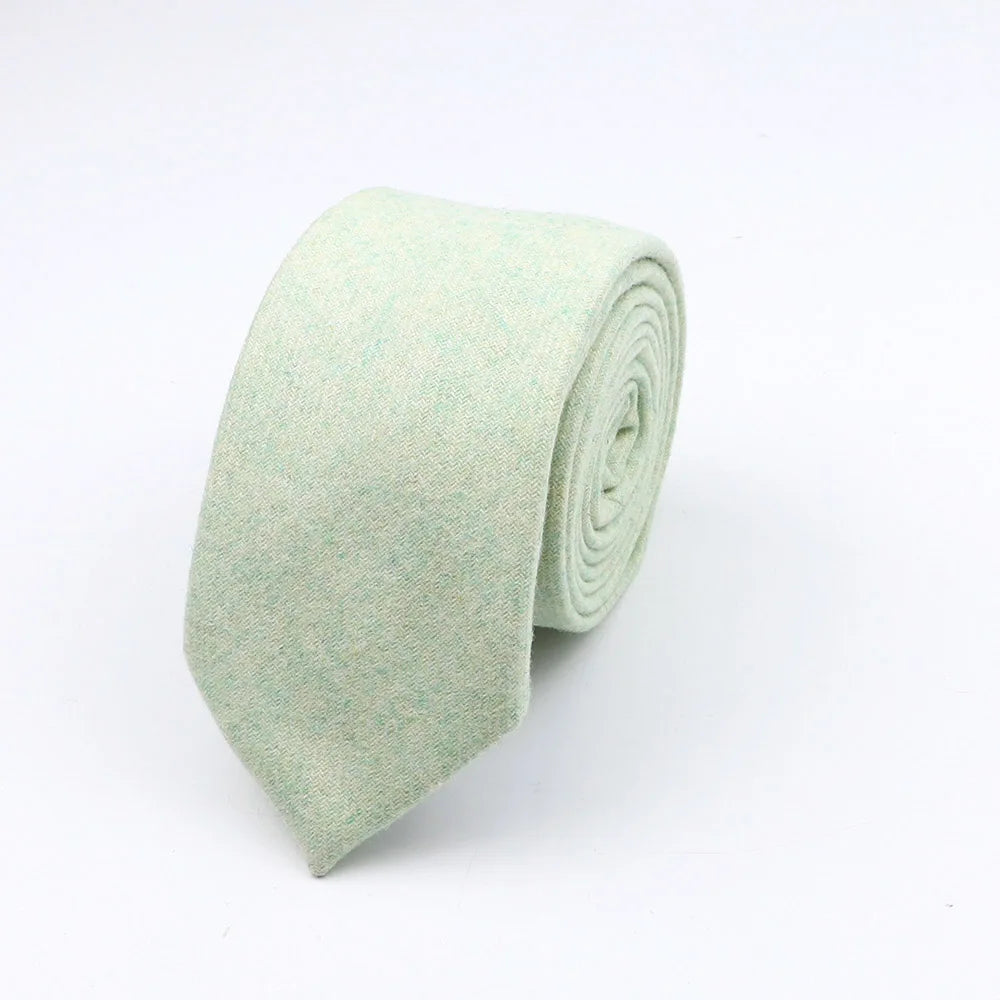 Thick Cashmere Wool Gentleman Solid Color Necktie 7CM Formal Wedding Party Europen Style Red Brown Green Gray Clothing Tie Gift