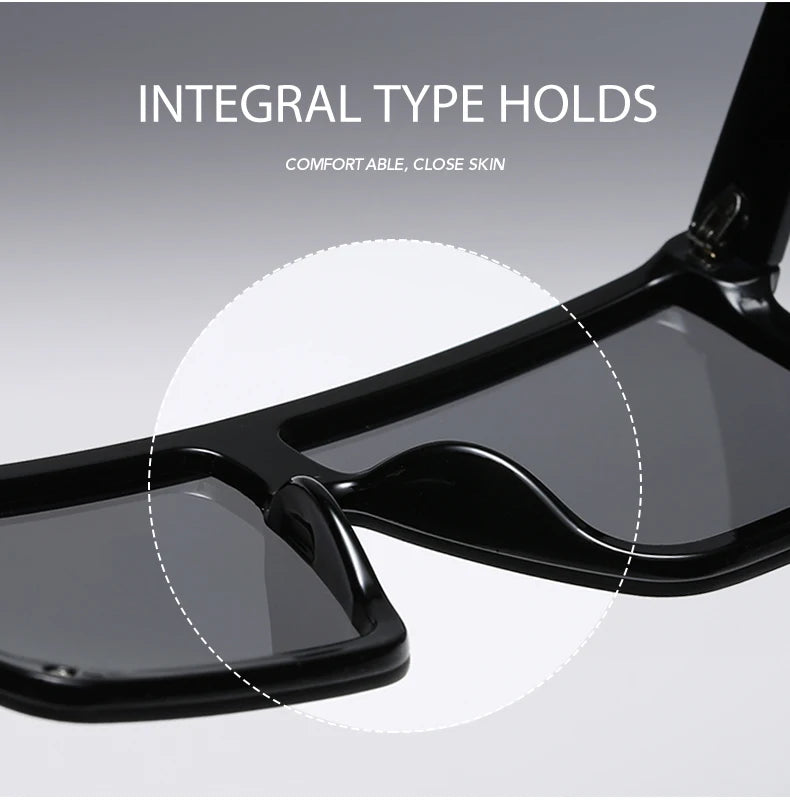 Oversized Square Sunglasses for Women Men Fashion Siamese Lens Style Flat Top Shield Shades