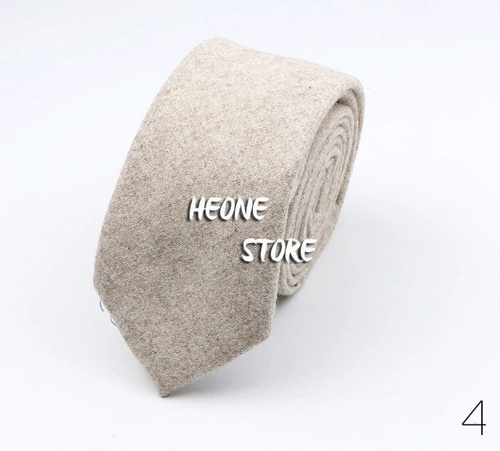 Thick Cashmere Wool Gentleman Solid Color Necktie 7CM Formal Wedding Party Europen Style Red Brown Green Gray Clothing Tie Gift