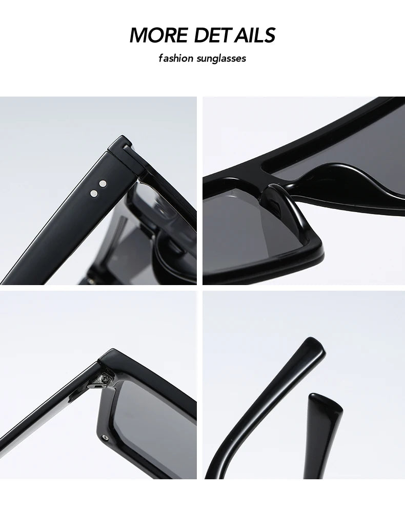 Oversized Square Sunglasses for Women Men Fashion Siamese Lens Style Flat Top Shield Shades