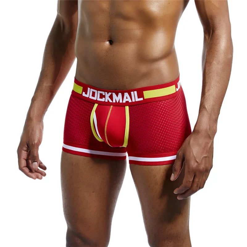 JOCKAMIL cotton mesh men's underwear fashion low-waist briefs shorts sports casual boxer trunks