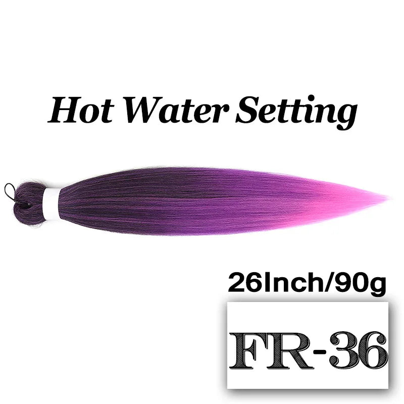Pre-stretched Braiding Hair 26Inch 90G Synthetic Jumbo Hair Extensions for Crochet Braids DIY Pink Peach Red Yellow Fake Hair