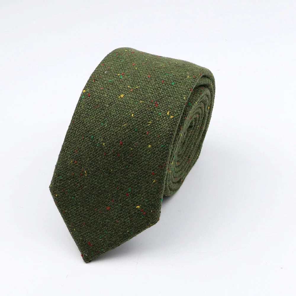 Thick Cashmere Wool Gentleman Solid Color Necktie 7CM Formal Wedding Party Europen Style Red Brown Green Gray Clothing Tie Gift